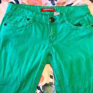 Turquoise jean Capris